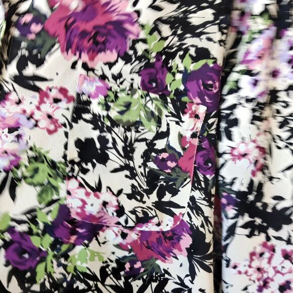 j. Jill Floral Long Sleeve Multicolor Shirt Blouse Sz XL Collared Front Pocket - Picture 7 of 10